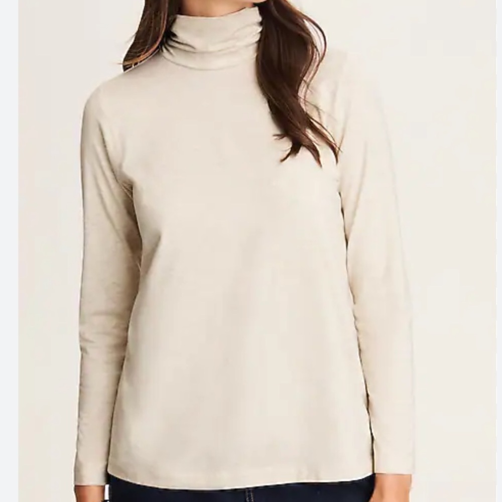 J. Jill Essential Turtleneck Cream Long Sleeve Top